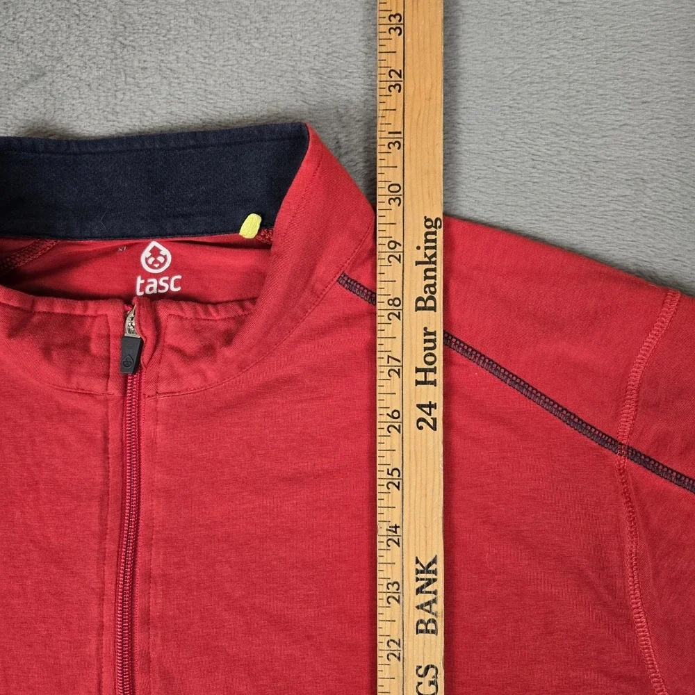 Tasc Performance 1/4 Zip‎ Pullover Mens XL Red Stretch Bamboo Cotton Blend Golf